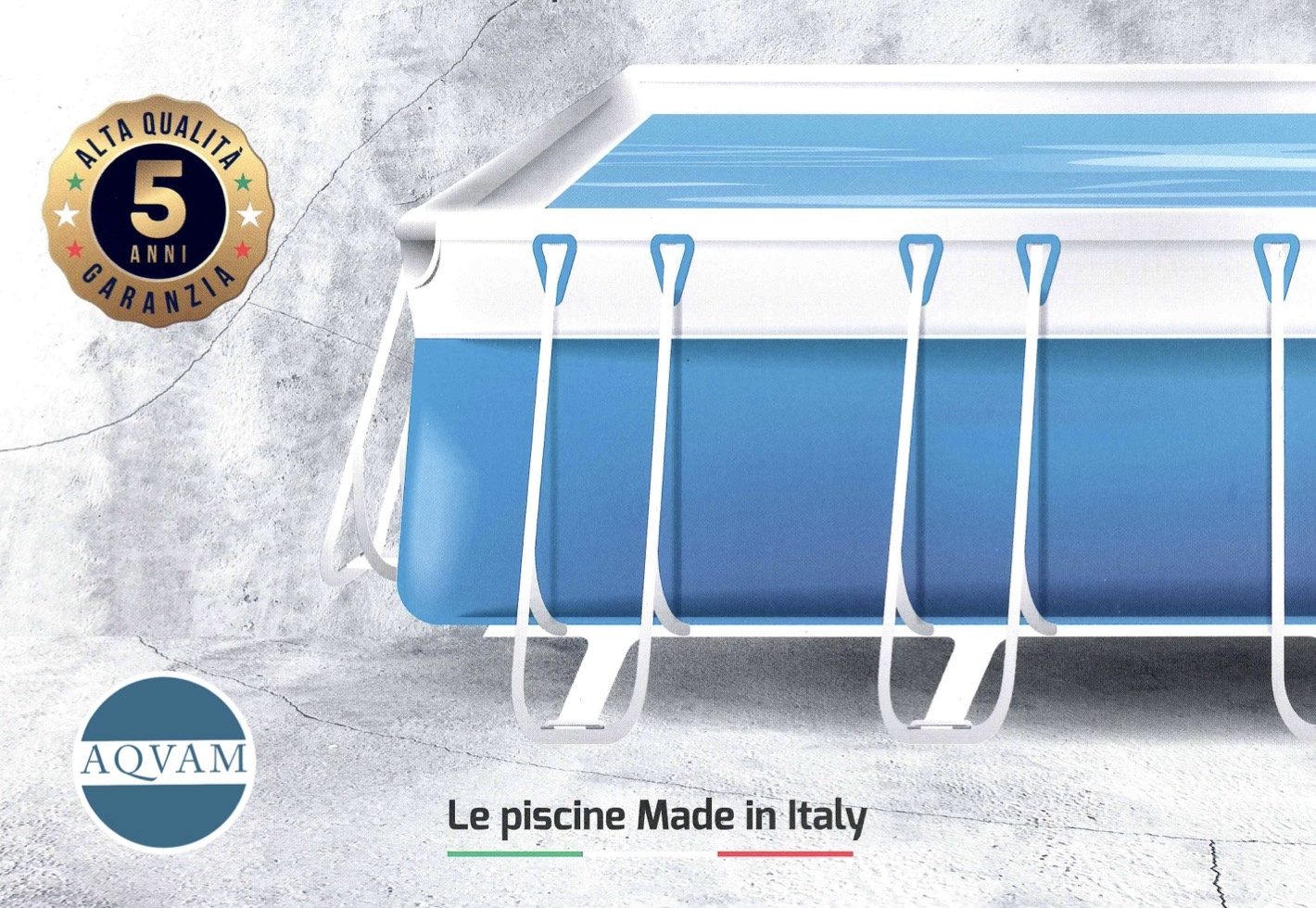 Piscina fuori terra AQVAM Made in Italy con struttura in acciaio: immagine del prodotto