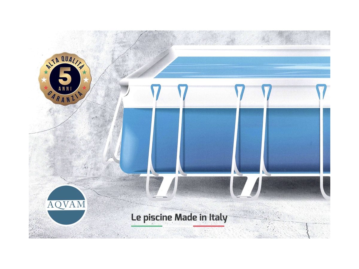 Piscina fuori terra AQVAM con struttura in acciaio