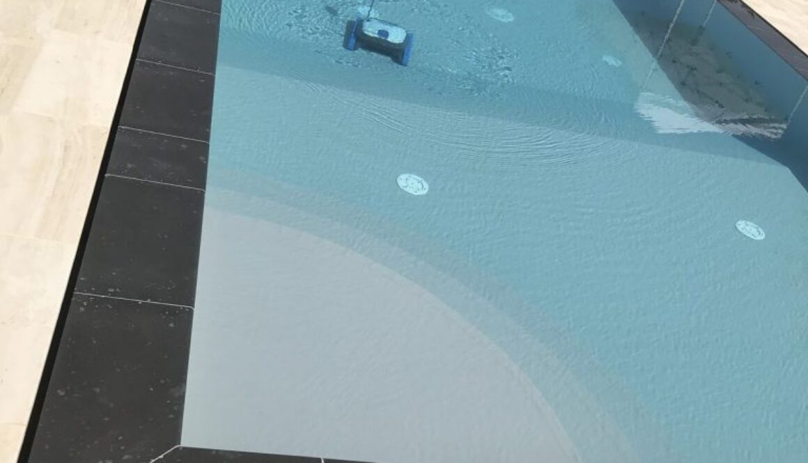 Il robot pulitore sul fondo